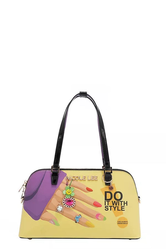 Nicole Lee USA Nail Polish Dome Shoulder Bag