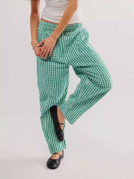Gingham Relaxed Fit Pants