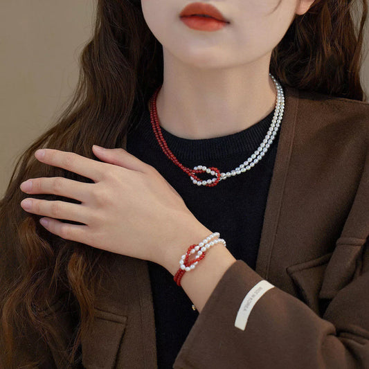 Double Layered Knot Necklace