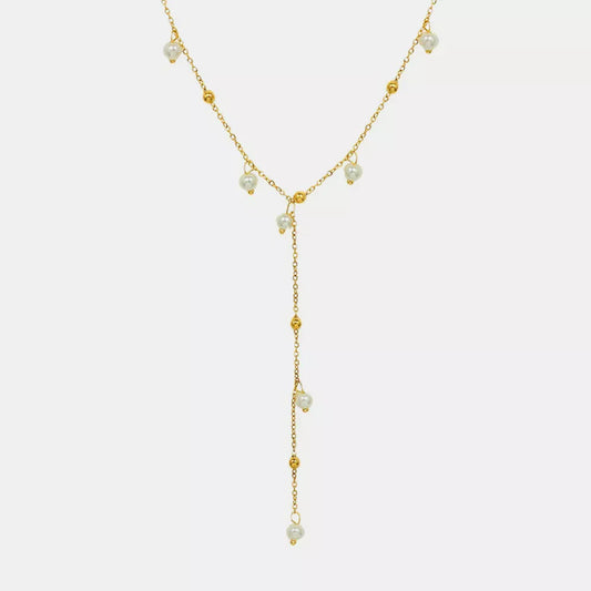 18K Gold-Plated Pearl Drop Necklace
