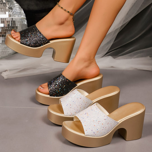 Open Toe Block Heel Sandals