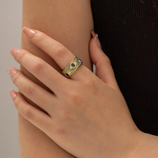 Stainless Steel Evil Eye Ring