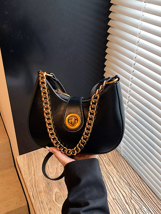 Chain Accent Shoulder Bag