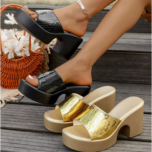 Open Toe Block Heels Sandals