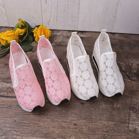 Floral Lace Breathable Slip-Ons