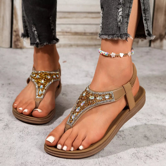 Toe Post Rhinestone Sandals