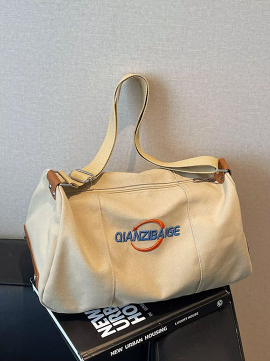 Canvas Duffel Bag with Adjustable Shoulder Strap
