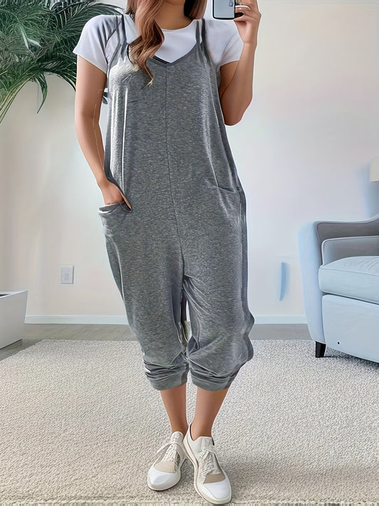 Casual Loose Fit Spaghetti Strap Jumpsuit