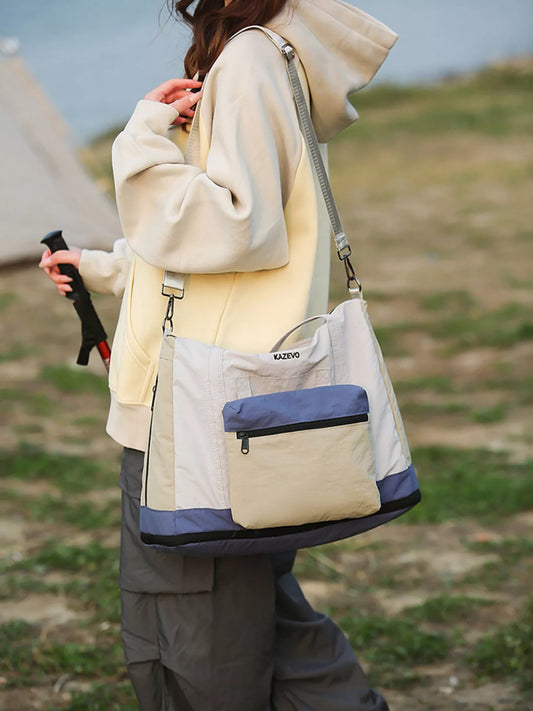 Color Block Nylon Travel Bag