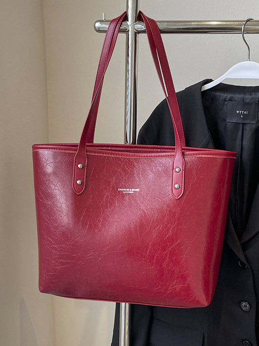 Faux Leather Shoulder Bag