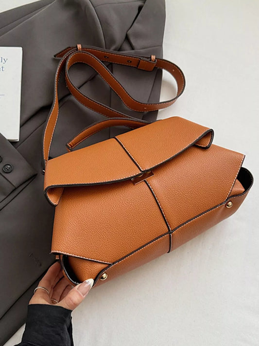 Geometric Flap Shoulder Bag