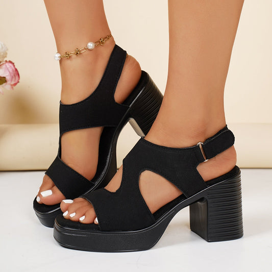 Open Toe Block Heels Sandals