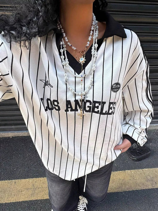 Los Angeles Striped Long Sleeve Top