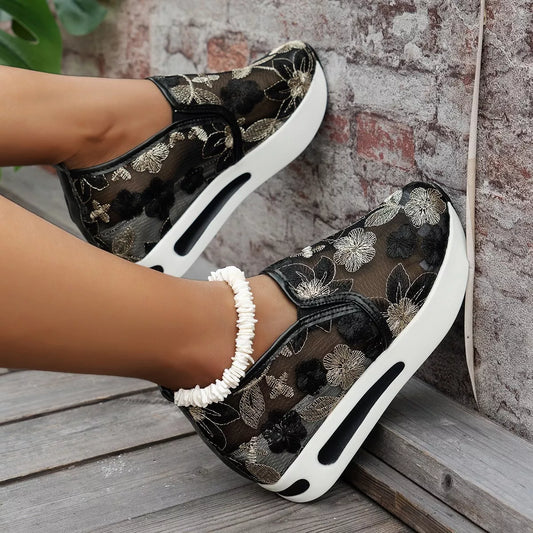 Round Toe Platform Slip-Ons