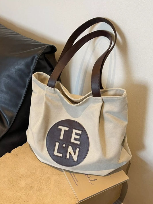 Contrast Canvas Shoulder Bag
