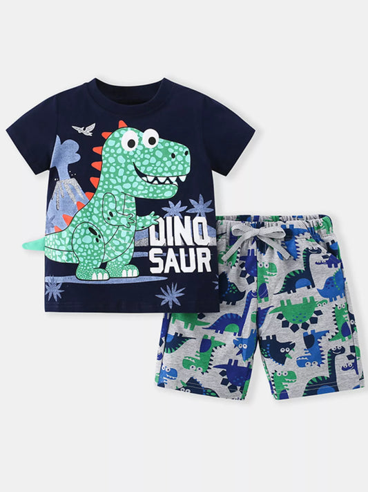 Children's Dinosaur Short Sleeve Tee and Shorts Set