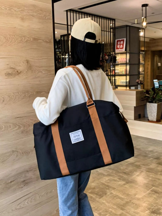 Contrast Straps Travel Bag