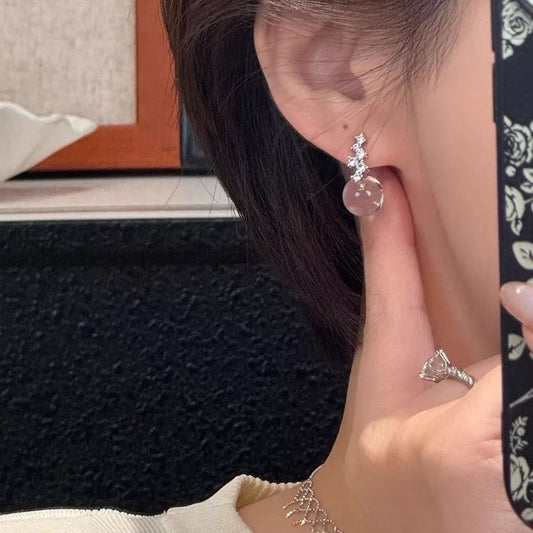 Crystal Ball Drop Earrings