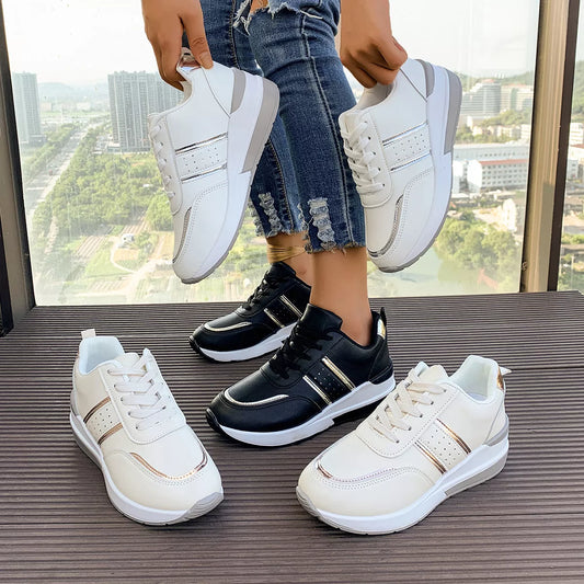 Round Toe Lace Up Sneakers