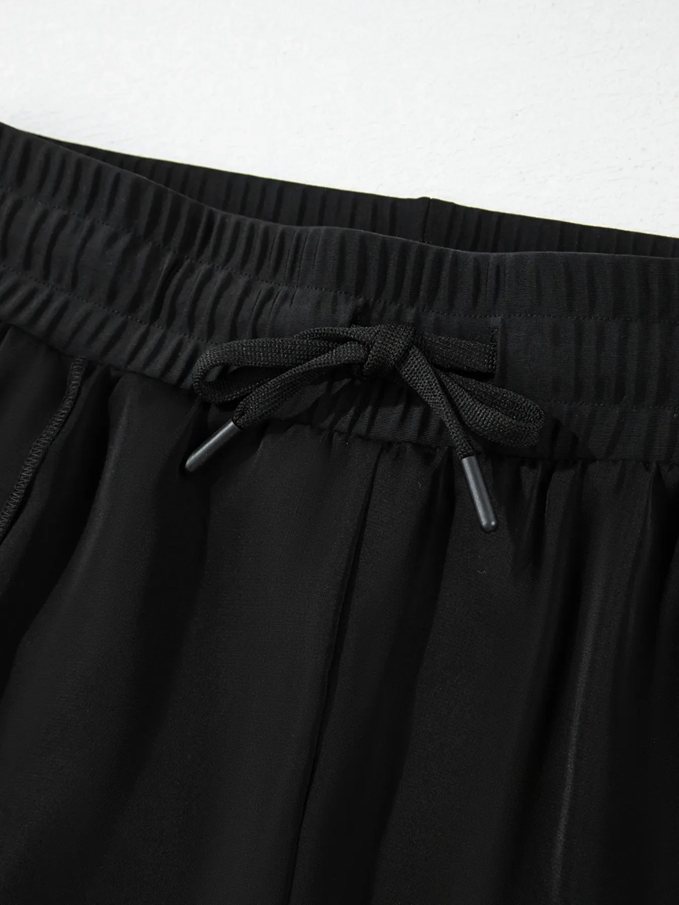 High Waisted Drawstring Swim Shorts