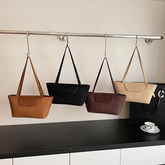 Minimalist Flap Decor Suede Bag