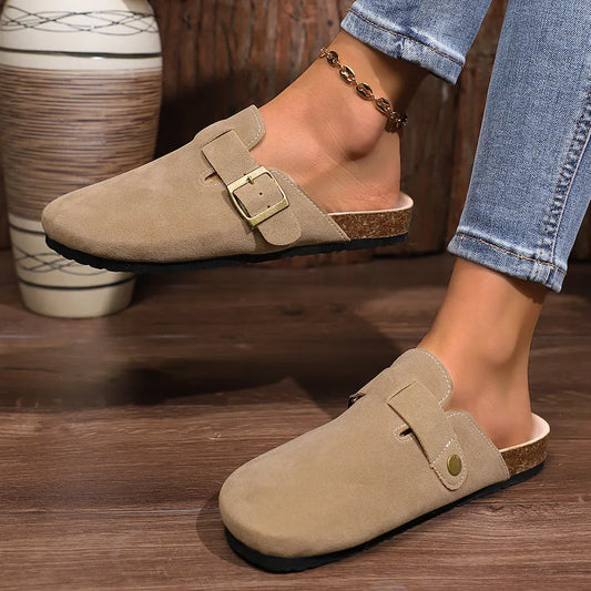 Buckle Round Toe Flats Slip-Ons