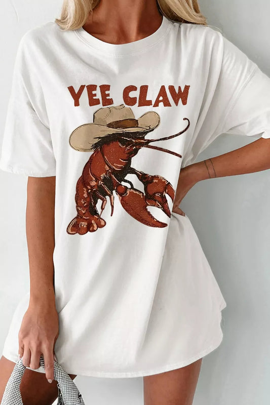 Yee Claw Graphic Round Neck Oversized T-Shirt