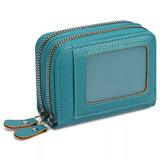 Double Zipper Card Case with ID Window