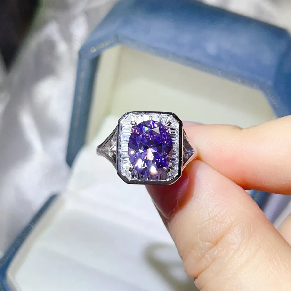 3 Carat Moissanite Square Ring