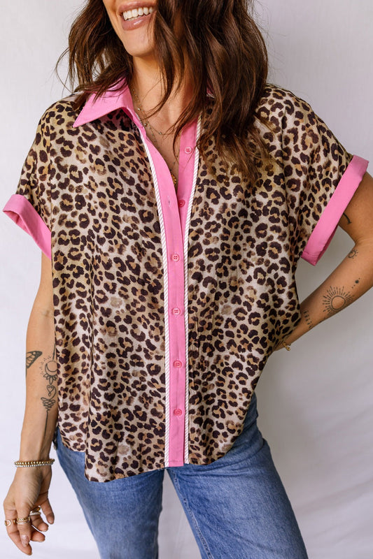 Leopard Print Short Sleeve Shirt