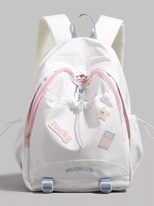 Drawstring Contrast Backpack Bag