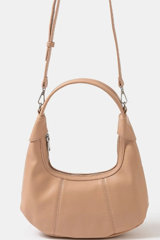 Fame Faux Leather Round Multi Panel Hand Bag