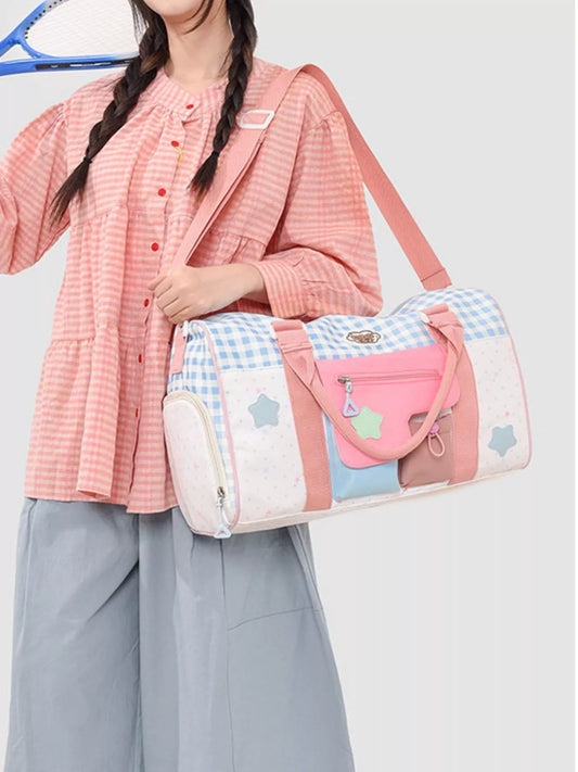 Color Block Large Capacity Travel Bag
