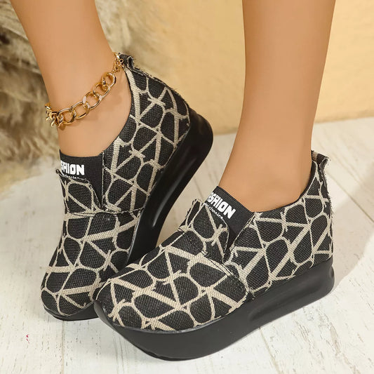 Round Toe Platform Slip-Ons