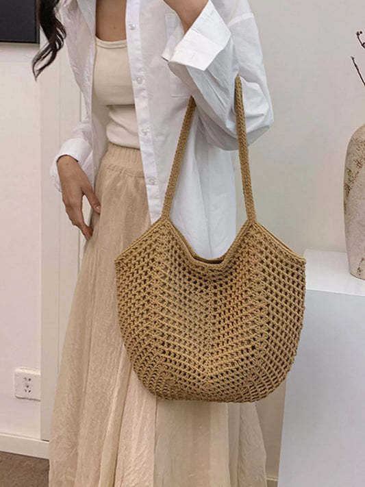 Woven Straw Shoulder Bag